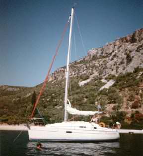 At anchor off Miline